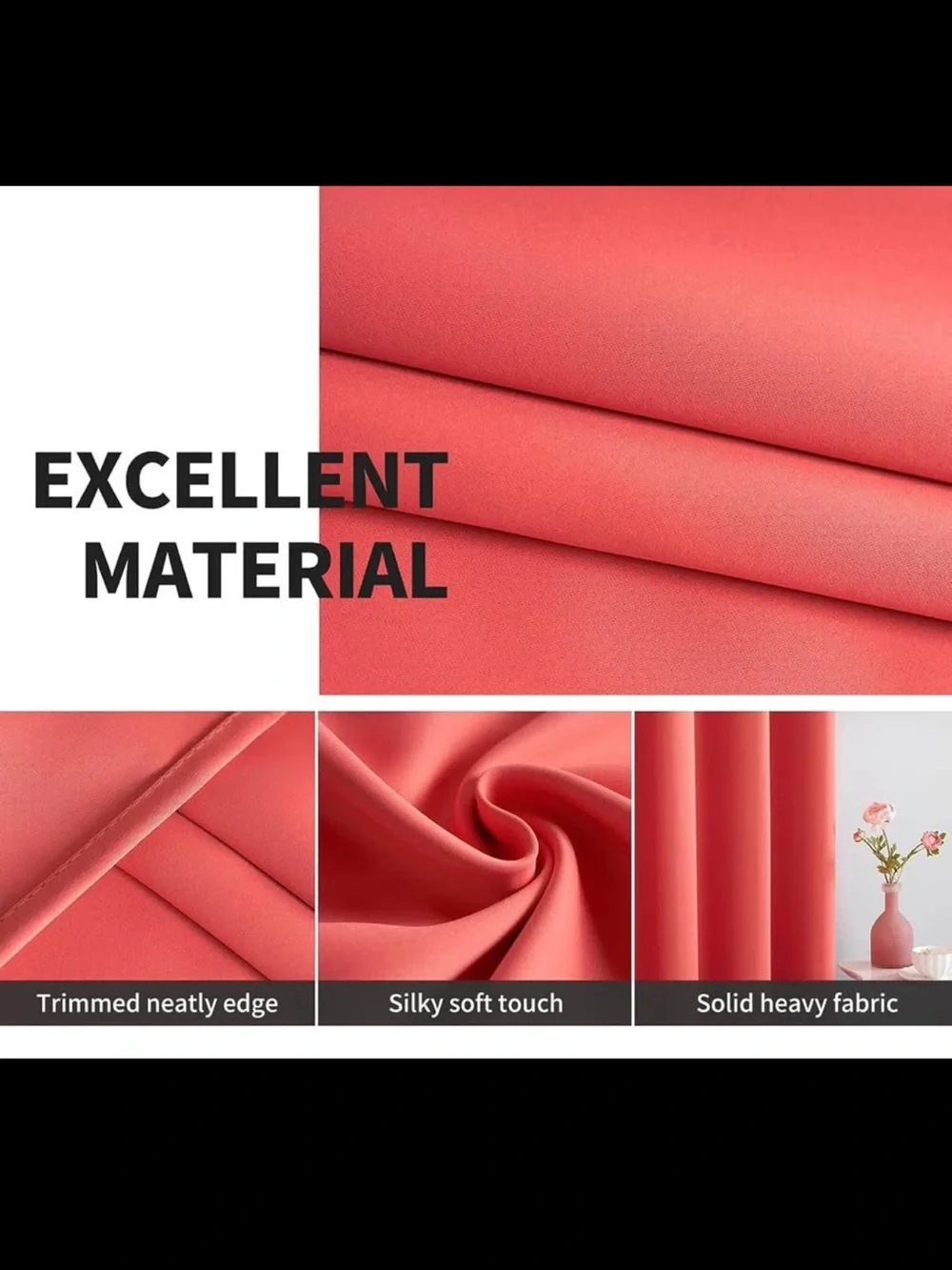 Coral blackout curtains 52 X 84 NEW 2 panels